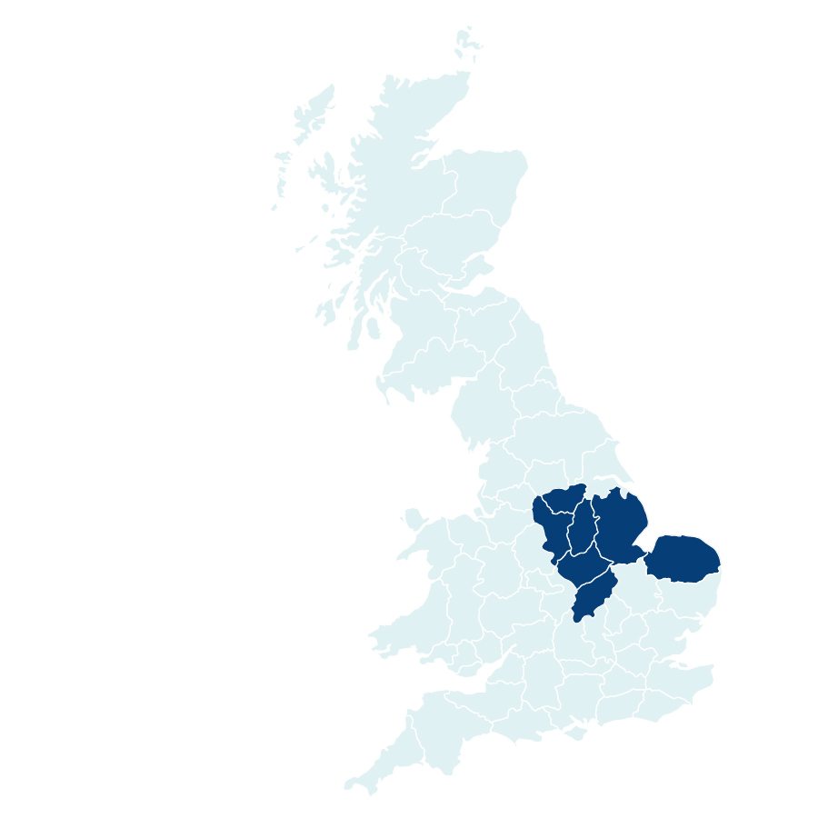 Unilin Insulation East England Territory Map