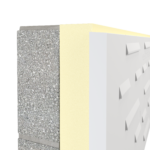 Unilin Insulation graphic for Cavity therm product mounted on brick wall