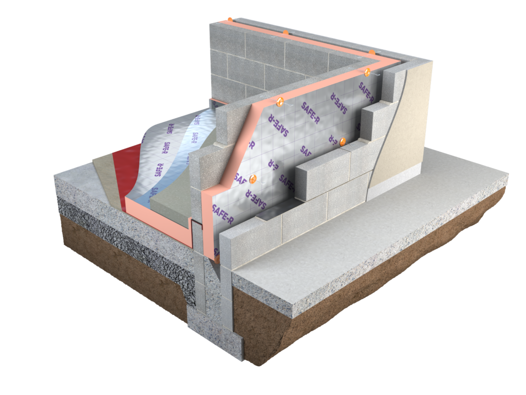Diagram showing Safe-R SR/CW Partial Fill cavity insulation application