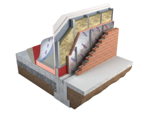3D diagram showing a Safe-R Framing Board for use in steel or timber frame applications