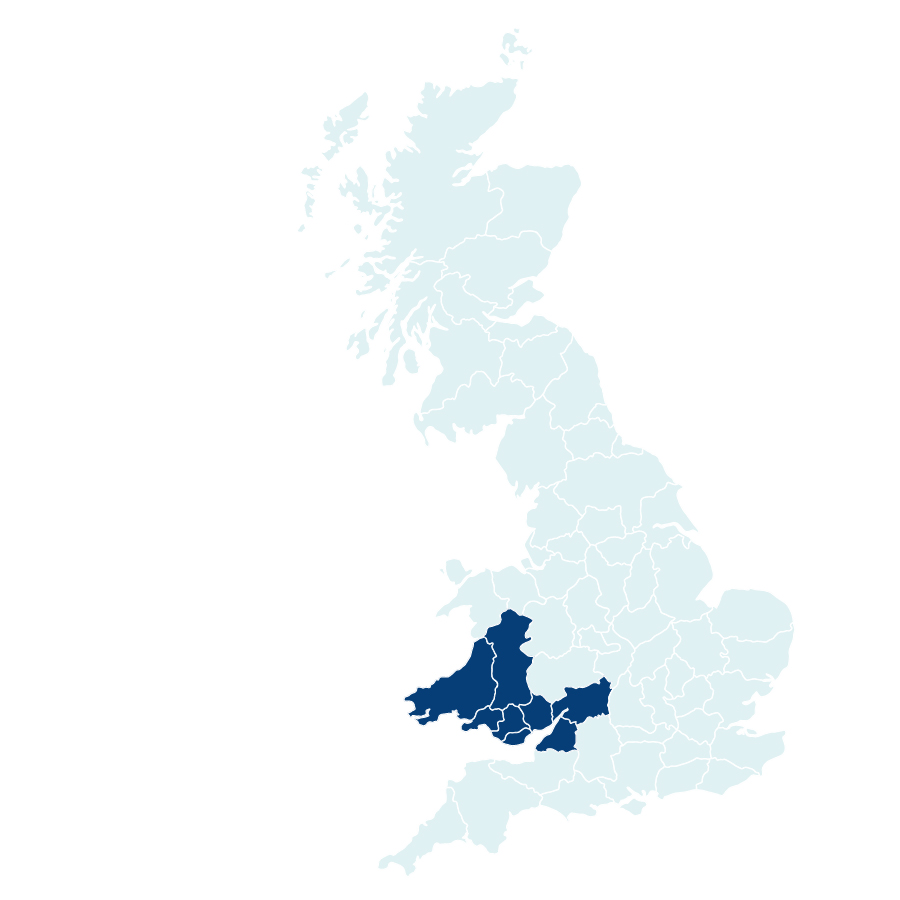 Unilin Insulation Territory Map South West England - Wales